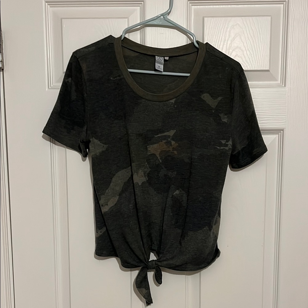 Army green Camo Crop top w/ front tie